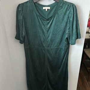 Another Love Green Puff Sleeve Sheath Mini Dress